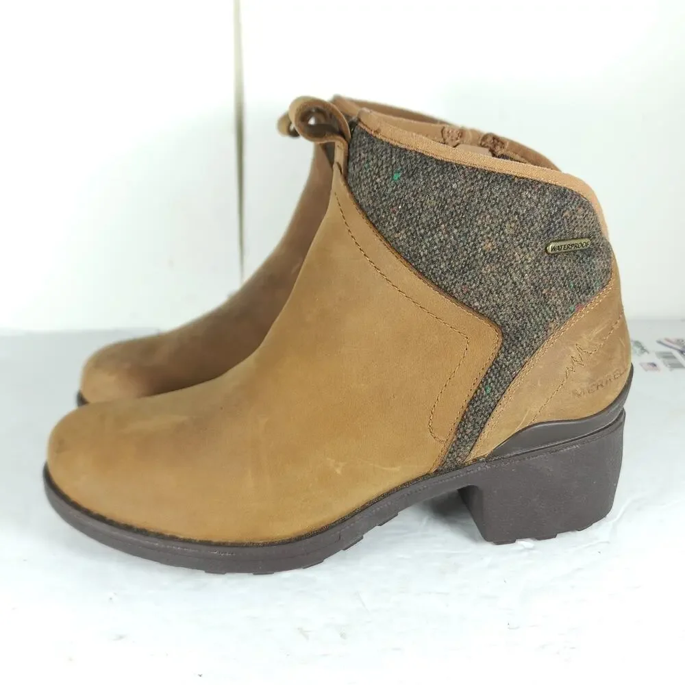 Merrell Women's Chateau II Mid US7 Brown Leather Wool Waterproof Ankle Boots